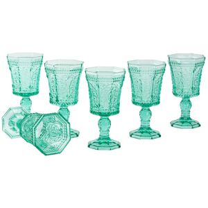 10 Strawberry Street Vatican Set of Six 8oz Red Wine Glasses Turquoise NoSize