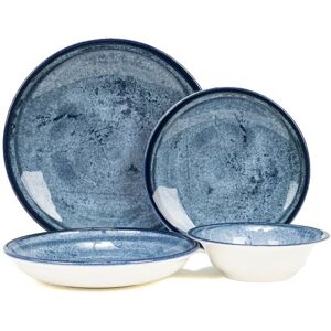 French Home Blue Stone Porcelain 16pc Dinnerware Set Blue NoSize