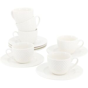 Elama Sol 12pc Porcelain Espresso Cup With Saucer Set White NoSize