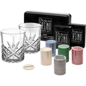 Godinger Dublin Crystal 9 Casino Poker Set NoColor NoSize