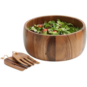 Woodard & Charles Acacia Salad Bowl with Salad Hands NoColor NoSize