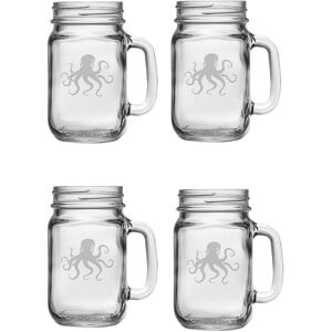 Susquehanna Glass "Octopus" Set of Four 16oz Mason Jars w/ Handles NoColor NoSize