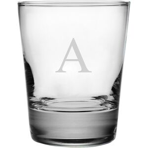 Susquehanna Glass Monogrammed Set of Four 13.25oz Double Old Fashioned Glasses, (A-Z) NoColor n