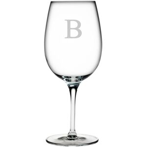 Susquehanna Glass Monogrammed Set of Four Luigi Bormoli Block Wine Glass Monogrammedes, (A-Z) NoColor b