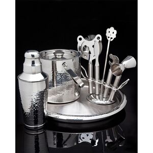 Godinger Callan Hammered Bar Set With Tools Silver NoSize