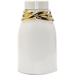 Vivience White Ceramic Jar with Lid and Gold Details White NoSize