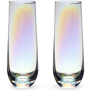 Twine Luster Stemless Champagne Flute Set Multicolor NoSize