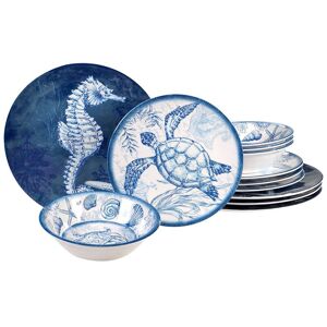 Certified International Oceanic 12pc Melamine Dinnerware Set Multicolor NoSize