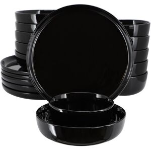 Elama Duncan 18pc Porcelain Dinnerware Set Black NoSize