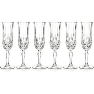 Barski Set of 6 4.4oz Champagne Flutes Clear NoSize