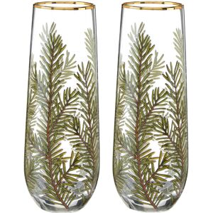 Twine Woodland Stemless Champagne Flute Set NoColor NoSize