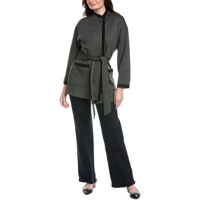 Joseph Ribkoff Waist-Tie Robe Coat Grey 6 Joseph Ribkoff Waist-Tie Robe Coat Grey 6