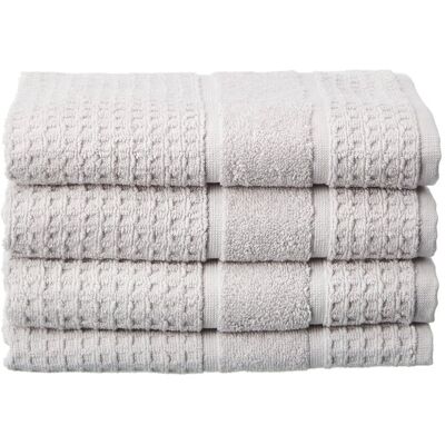 Apollo Towels Turkish Waffle Terry Set of 4 Hand Towels Silver NoSize Apollo Towels Turkish Waffle Terry Set of 4 Hand Towels Silver NoSize