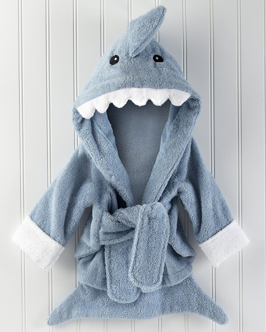 Baby Aspen Let the Fin Begin Shark Robe Blue 0-9 months