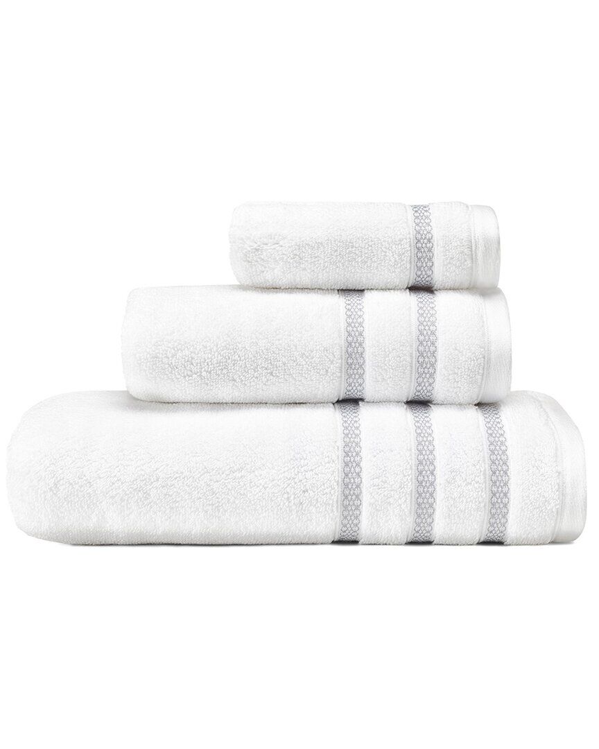 Vera Wang Textured Trellis 3Pc Towel Set Grey NoSize