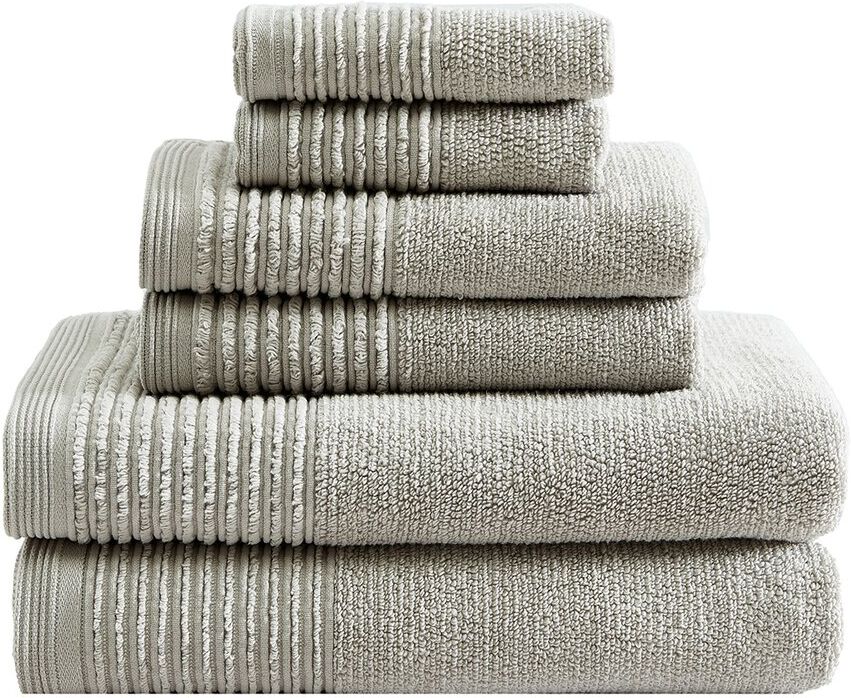 Vera Wang 6pc Sculpted Pleat Terry Towel Set NoColor set of 6