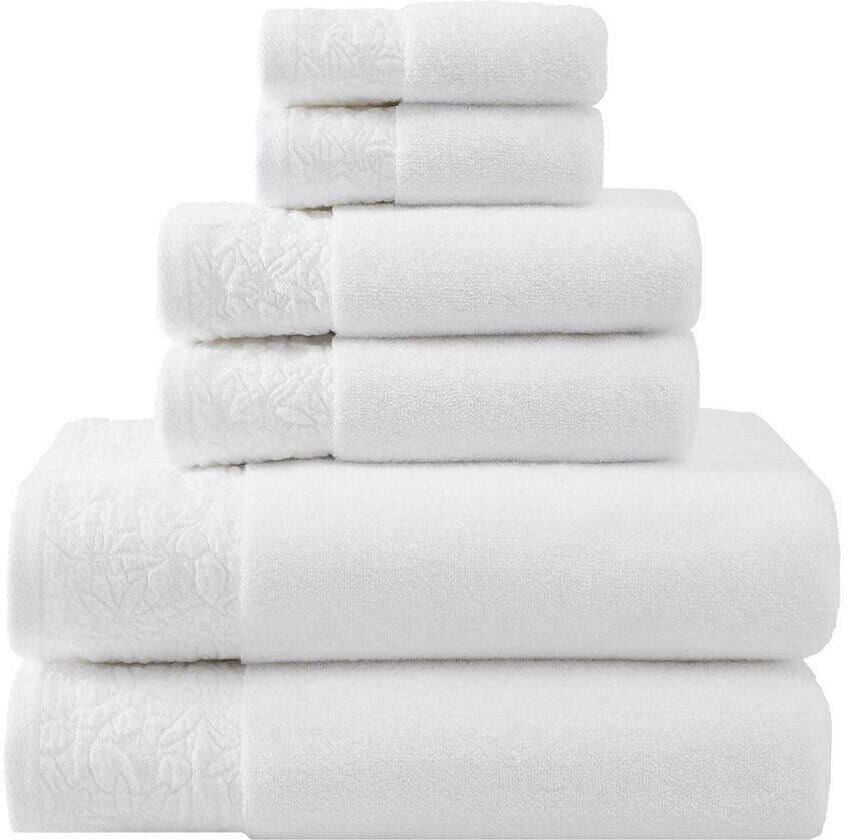 Vera Wang 6pc Tonal Floral Terry Towel Set NoColor set of 6