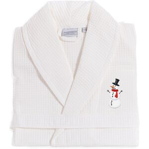Linum Home Textiles Waffle Weave Embroidered Holiday Bath Robe NoColor l/xl