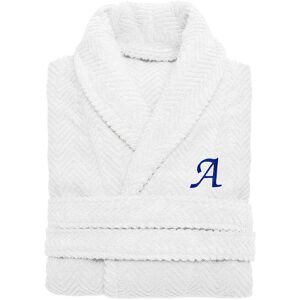 Linum Home Textiles Unisex Herringbone Weave Bathrobe (Monogram, A-Z) White t