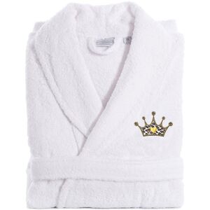 Linum Home Textiles Turkish Cotton Personalized Terry Bathrobe (Monogram A-Z) White v