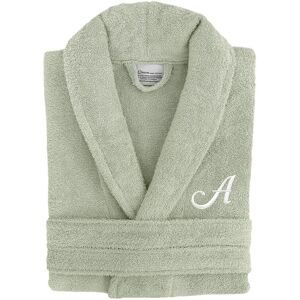 Linum Home Textiles Monogram Terry Bathrobe (A-Z Linum Font) in Small/Medium NoColor x