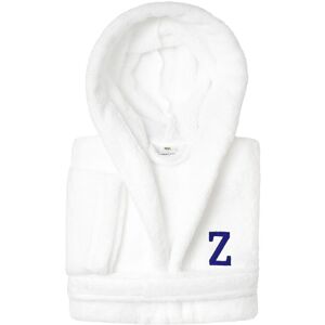 Linum Home Textiles Personalized Linum Kids Medium Super Plush Hooded Bathrobe with Navy Bookman Font (Monogrammed A-Z) NoColor p
