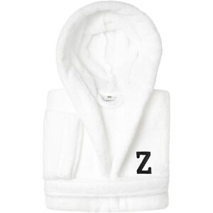 Linum Home Textiles Personalized Linum Kids Large Super Plush Hooded Bathrobe with Black Bookman Font (Monogrammed A-Z) NoColor u