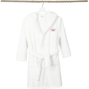Linum Home Textiles Kids Super Plush Double Brushed Hooded Bathrobe White Medium