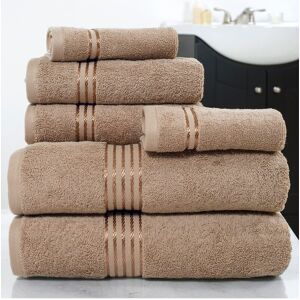 Lavish Home 6Pc Cotton Towel Set Taupe 6 pc