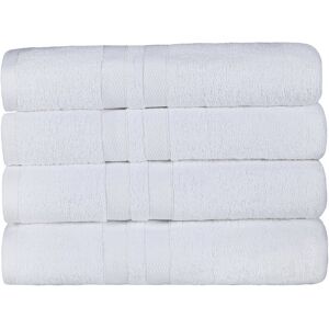 Superior Cotton Highly Absorbent Solid 4Pc Quick-Drying Bath Towel Set White 4 pc