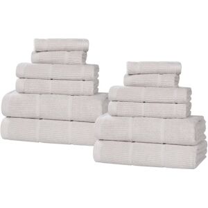 Superior Milo Smart Twist Cotton Medium Weight Solid Ribbed 12pc Towel Set NoColor set of 12