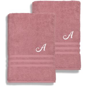 Linum Home Textiles 100% Turkish Cotton Personalized 2pc Denzi Bath Towel Set NoColor u