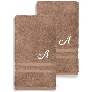 Linum Home Textiles Denzi 2pc Monogrammed Hand Towel Set NoColor g