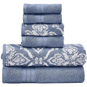 Modern Threads 6pc Yarn Dyed Jacquard Towel Set Blue 6 pc