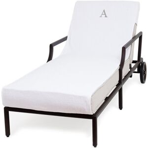 Linum Home Textiles Bookman Chaise Lounge Cover (Monogram A-Z) White e