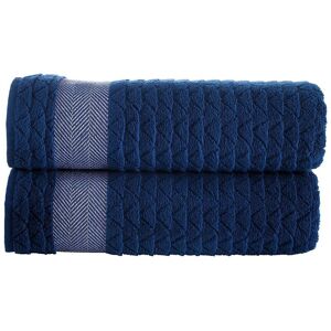 Brooks Brothers Herringbone 2pc Bath Towels Navy NoSize