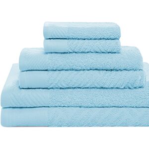 Superior Basketweave Jacquard and Solid 6pc Egyptian Cotton Towel Set NoColor 6pc set