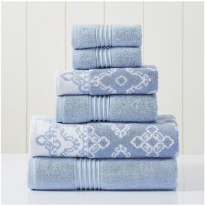 Modern Threads Blue 6pc Charlize Jacquard/Solid Towel Set NoColor NoSize