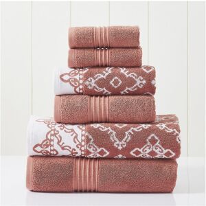 Modern Threads Clay 6pc Charlize Jacquard/Solid Towel Set NoColor NoSize