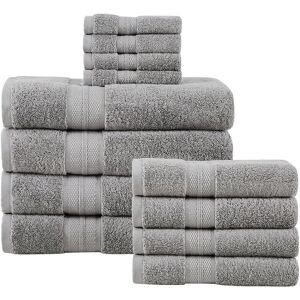 London Fog Signature Solid 12pc Towel Set NoColor 12 pc