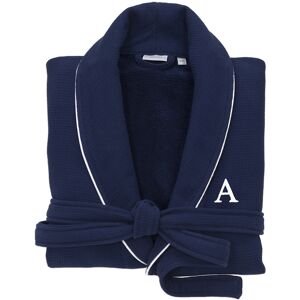 Linum Home Textiles Monogrammed Waffle Terry Bathrobe, (A-Z) NoColor l