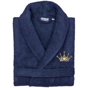 Linum Home Textiles Turkish Cotton Personalized Terry Bathrobe (Monogram A-Z) Navy g