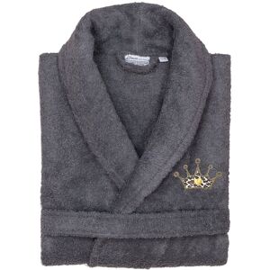 Linum Home Textiles Turkish Cotton Personalized Terry Bathrobe (Monogram A-Z) Grey w