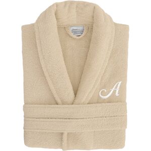 Linum Home Textiles Monogram Terry Bathrobe (A-Z Linum Font) in Large/XL NoColor u