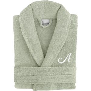 Linum Home Textiles Monogram Terry Bathrobe (A-Z Linum Font) in Large/XL NoColor o