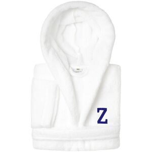 Linum Home Textiles Personalized Linum Kids Small Super Plush Hooded Bathrobe with Navy Bookman Font (Monogrammed A-Z) NoColor c