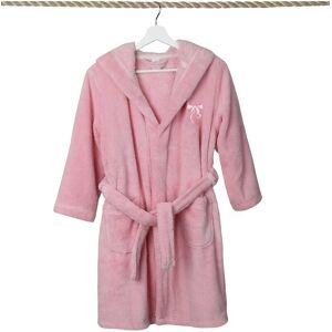 Linum Home Textiles Kids Super Plush Double Brushed Hooded Bathrobe Pink Small