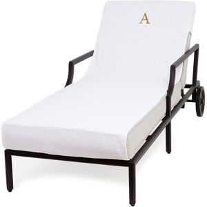 Linum Home Textiles Bookman Chaise Lounge Cover (Monogram A-Z) White z