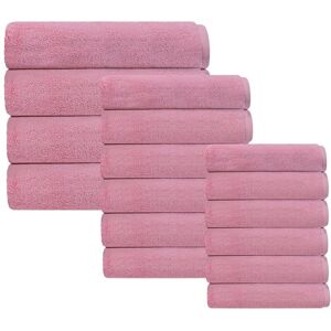 DePera Home Puresoft Set Of 16 Turkish Towels Pink set of 16