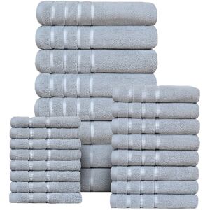 Bibb Home 24pc Zero Twist Egyptian Cotton Towel Set NoColor 24 pc